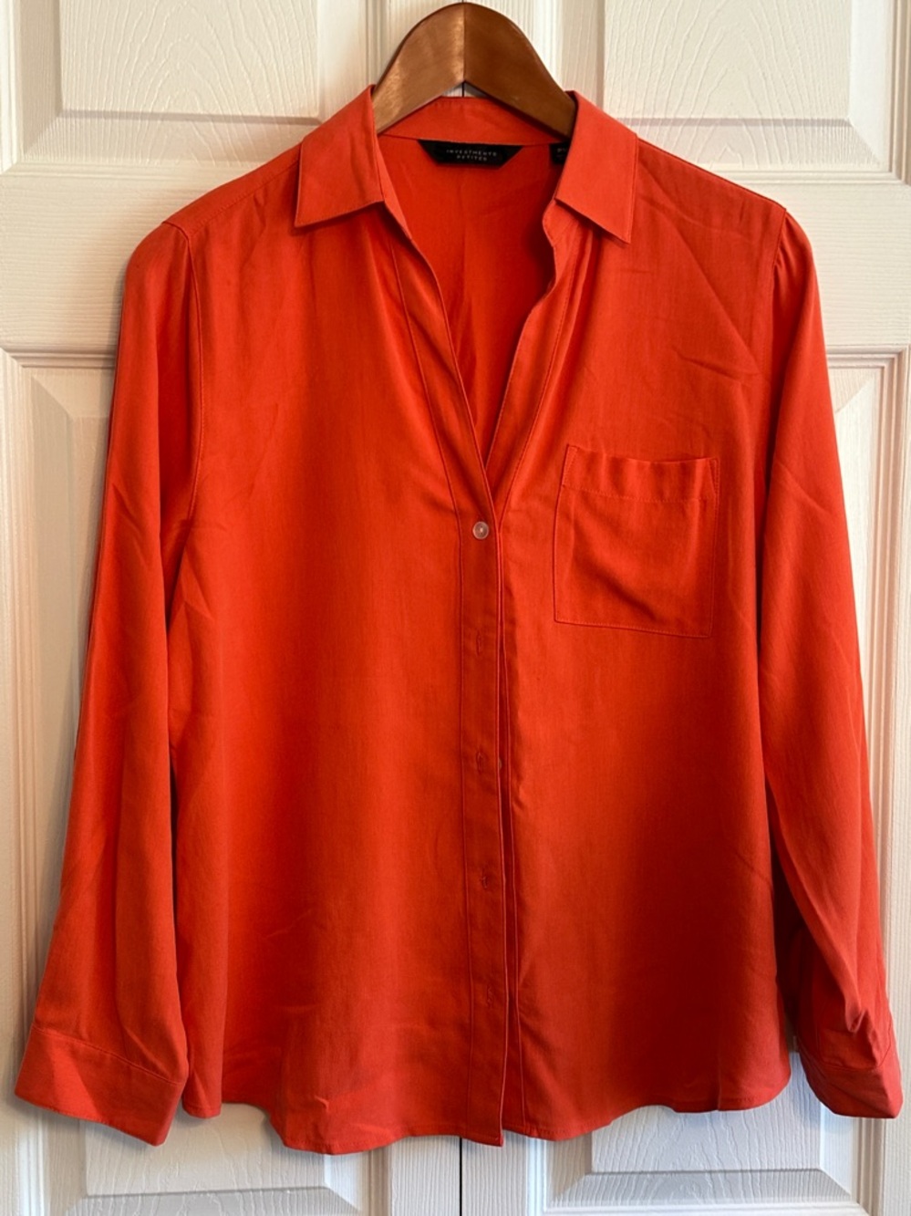 Investments Orange long Sleeve Button-Down Shirt